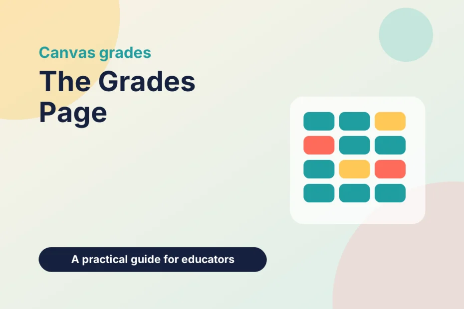A gradebook grid of coloured cells with students as rows and assignments as columns